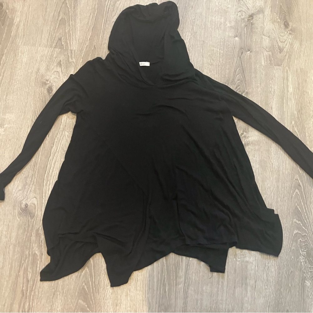 Black Hooded Tunic Top